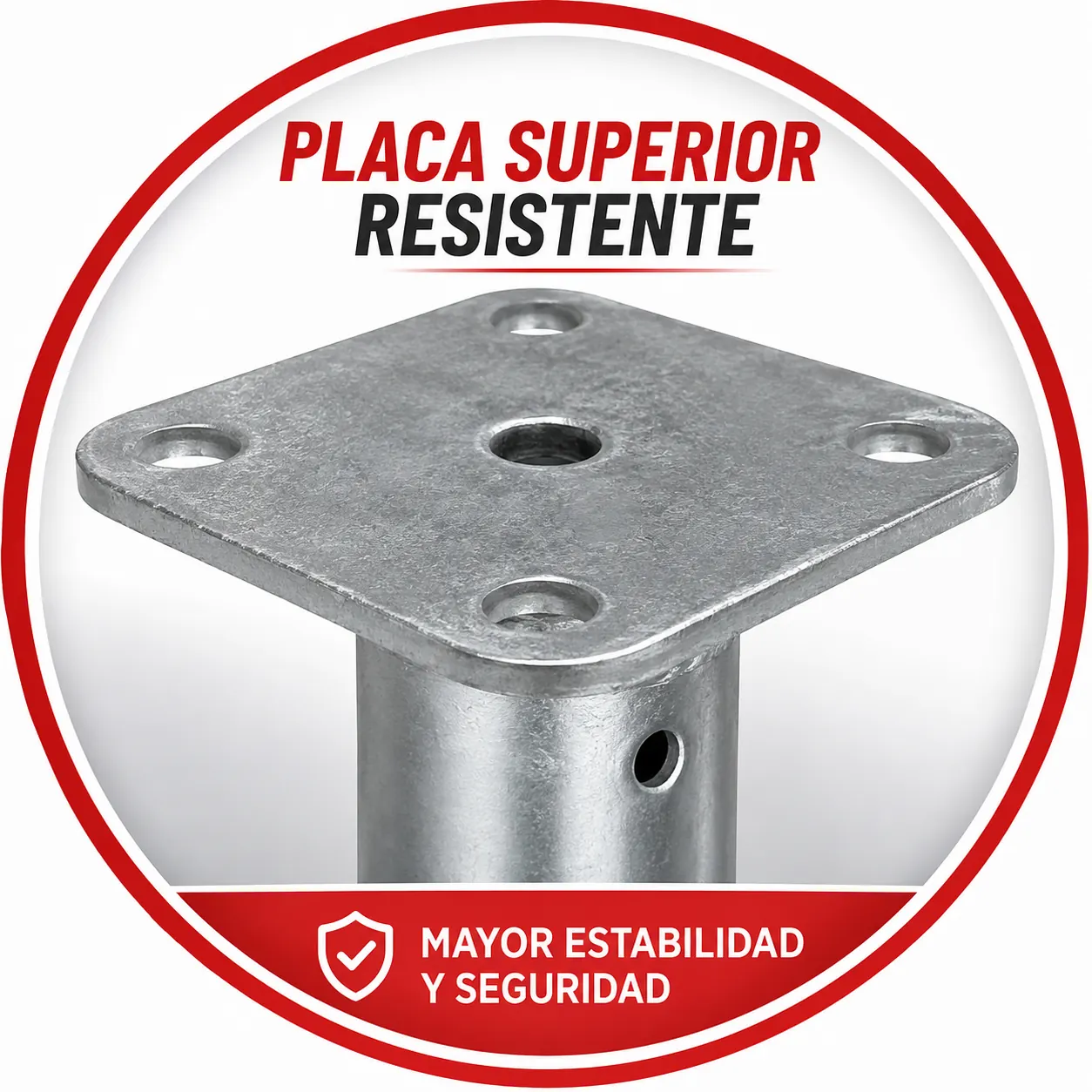 Placa superior resistente del puntal galvanizado